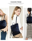 Wash watermark floral vintage backpack-Angelkiss Bag