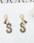 Leopard Print Letter "S" Keychain Charm|Tassel Accent|Trendy Bag Accessory