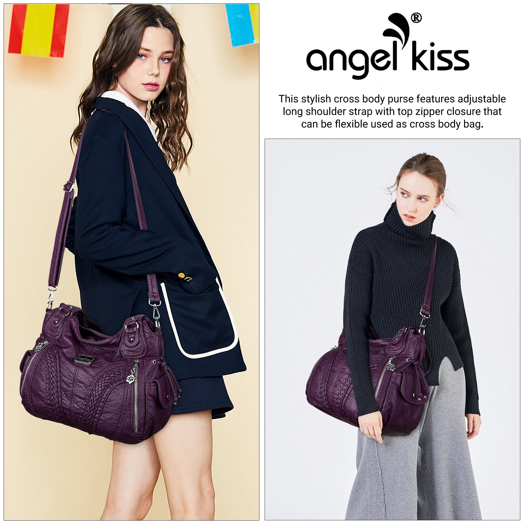 washed Large capacity Daily women Waterproof unique hobo handbag-Angelkiss Bag