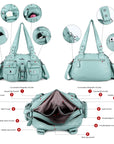 Washed Leather Multilayer separation individuality Handbag Unique Style For Women-Angelkiss Bag