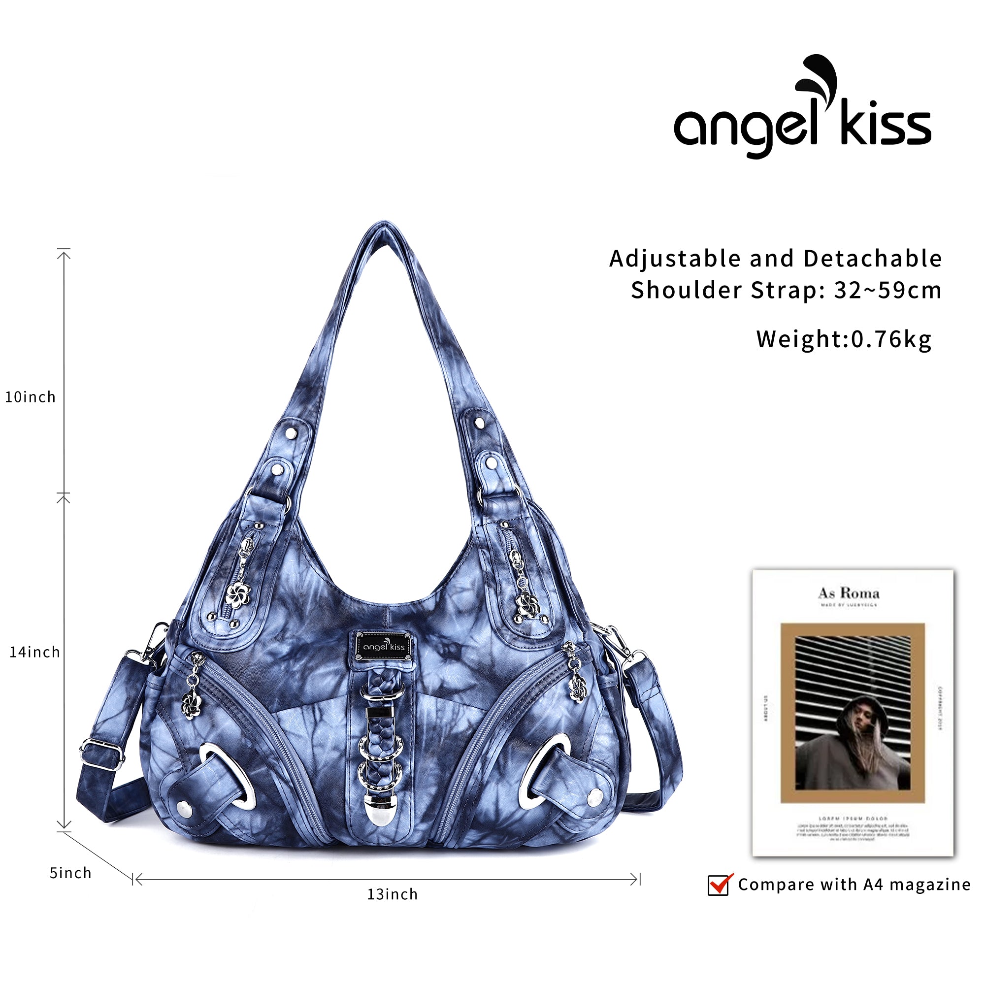 Hobo tie-dye vintage shoulder purse-Angelkiss Bag