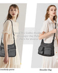 Small Plaid Washed PU Leather Multi-Pocket Crossbody Bag
