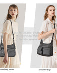 Women's water wash pu leather crossbody bag-Angelkiss Bag