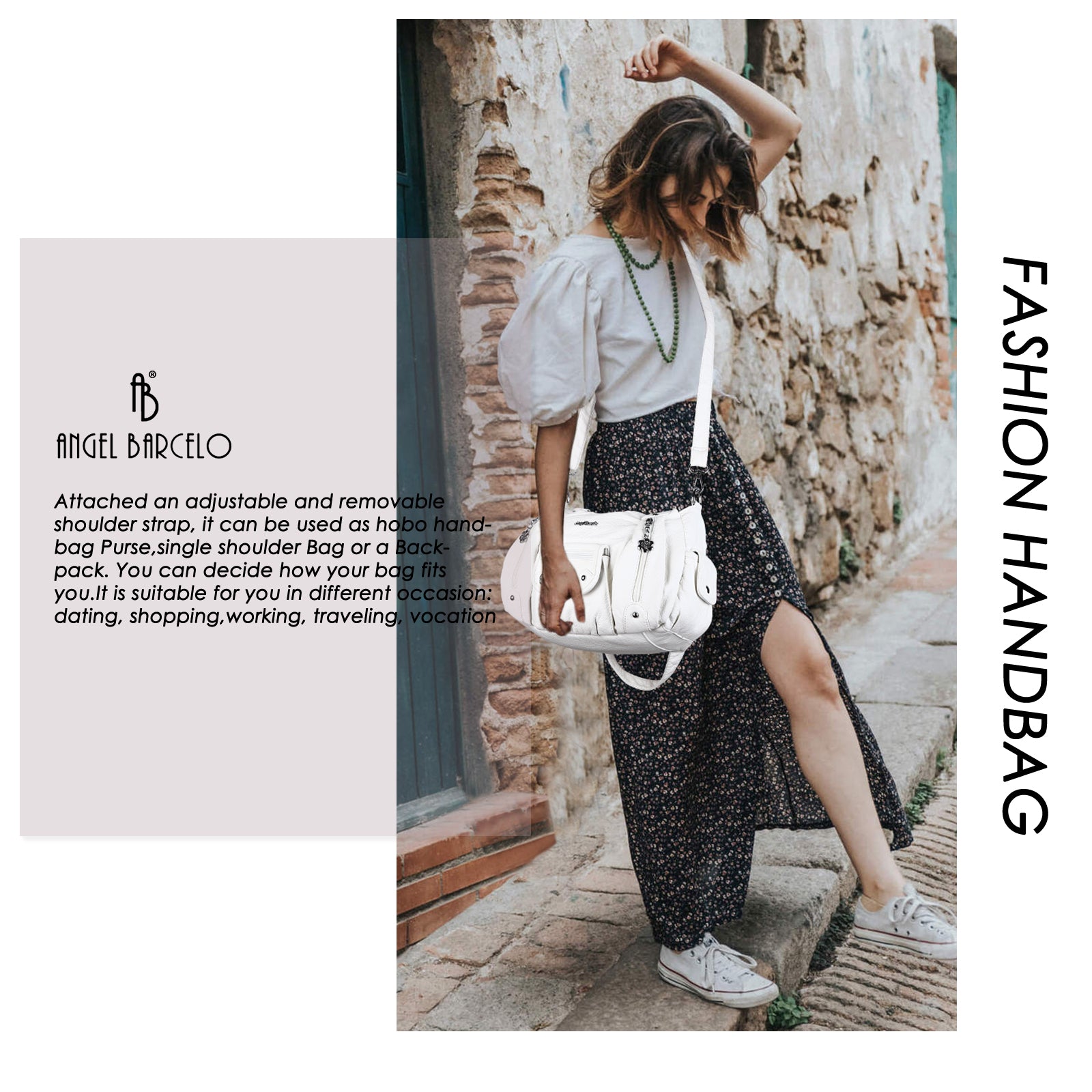 Women Shoulder Bag Handbag of Washed PU Leather-Angelkiss Bag