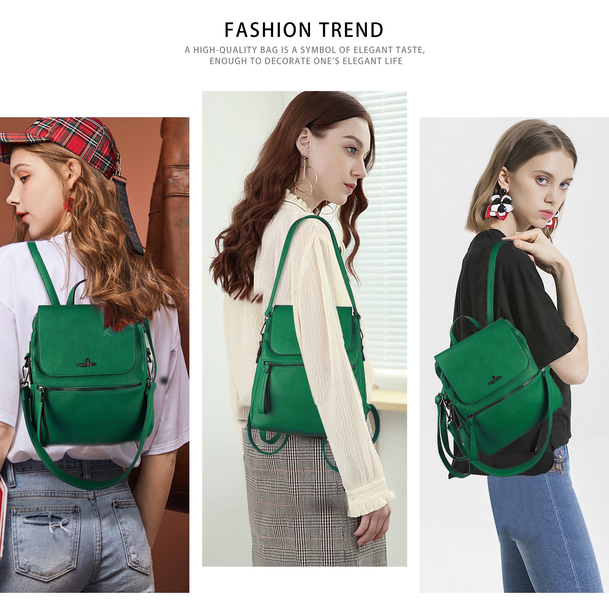 pu leather detachable shoulder strap backpack/crossbody bag-Angelkiss Bag