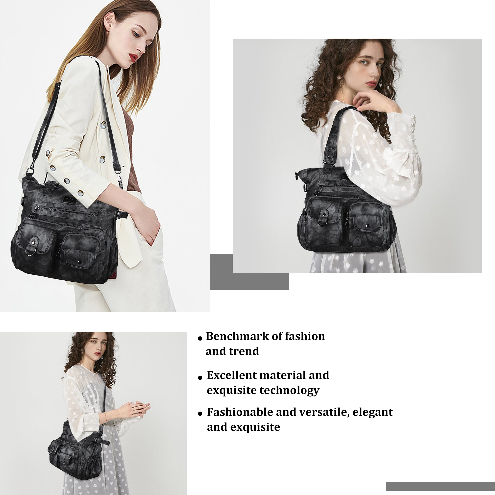 Large Muti-Pocket Women tie-dye Hobo Shoulder Bag-Angelkiss Bag