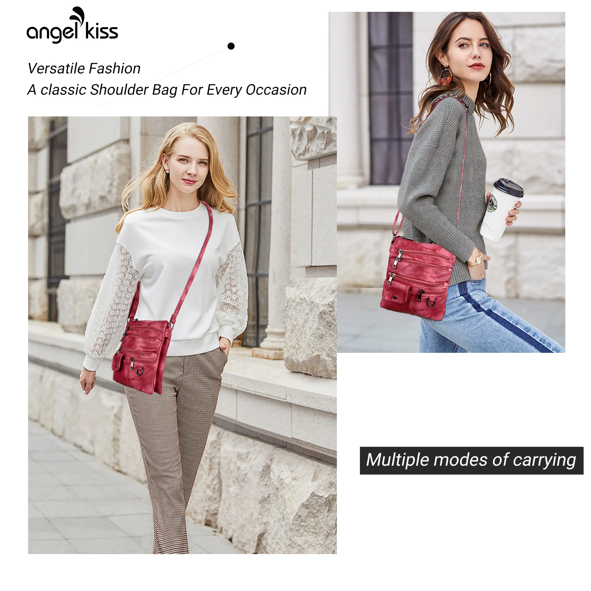 Women's tie-dye vintage pu leather crossbody bag-Angelkiss Bag