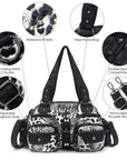 Washed Leather Leopard print waterproof Handbag Unique Style For Women shoulder bag-Angelkiss Bag