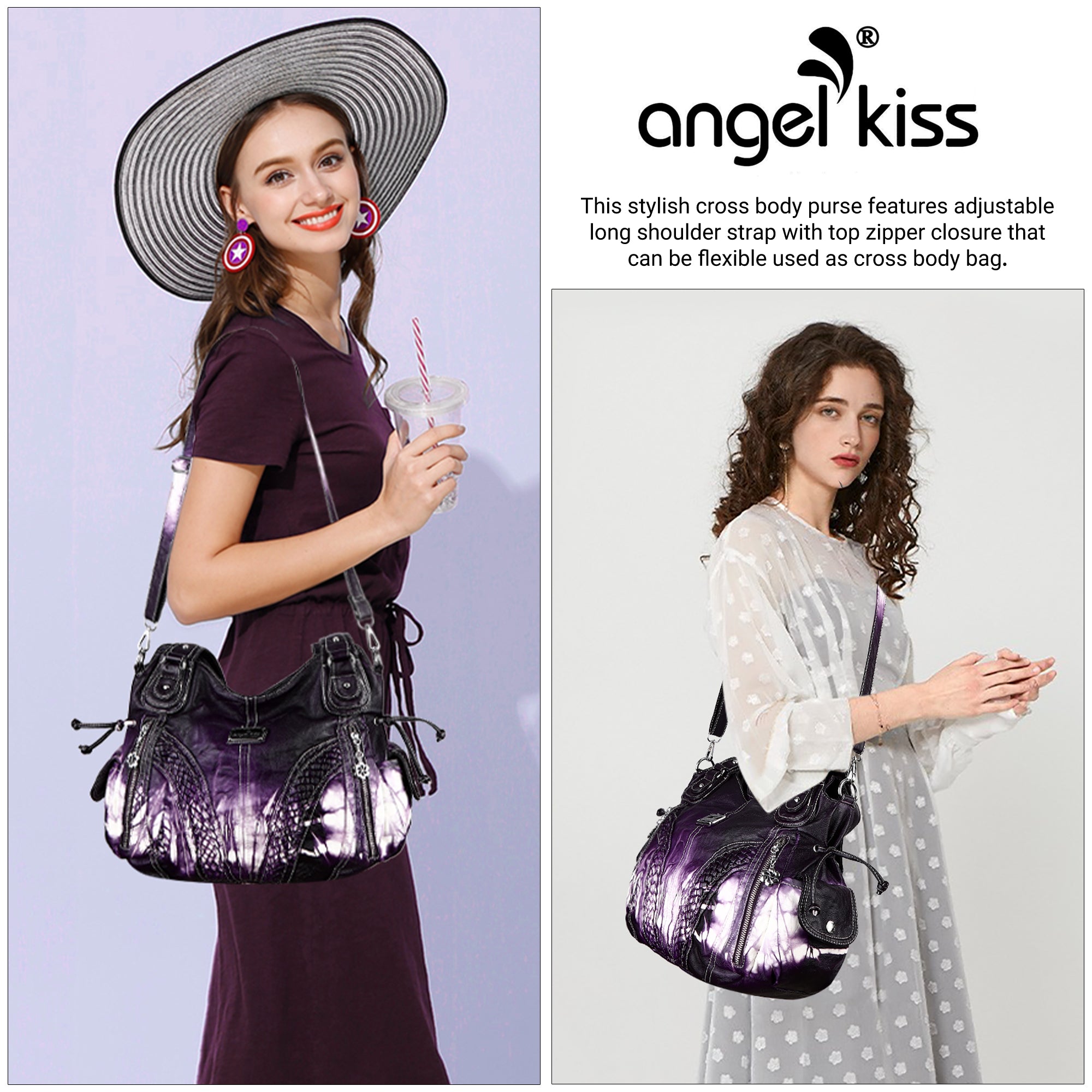 washed tie-dyeDaily women simple unique hobo handbag-Angelkiss Bag
