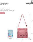 Solid color wash water pu leather adjustable shoulder strap daily shoulder bag-Angelkiss Bag