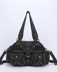 Washed Leather denim design Handbag Unique Style For Women Crossbody Bag