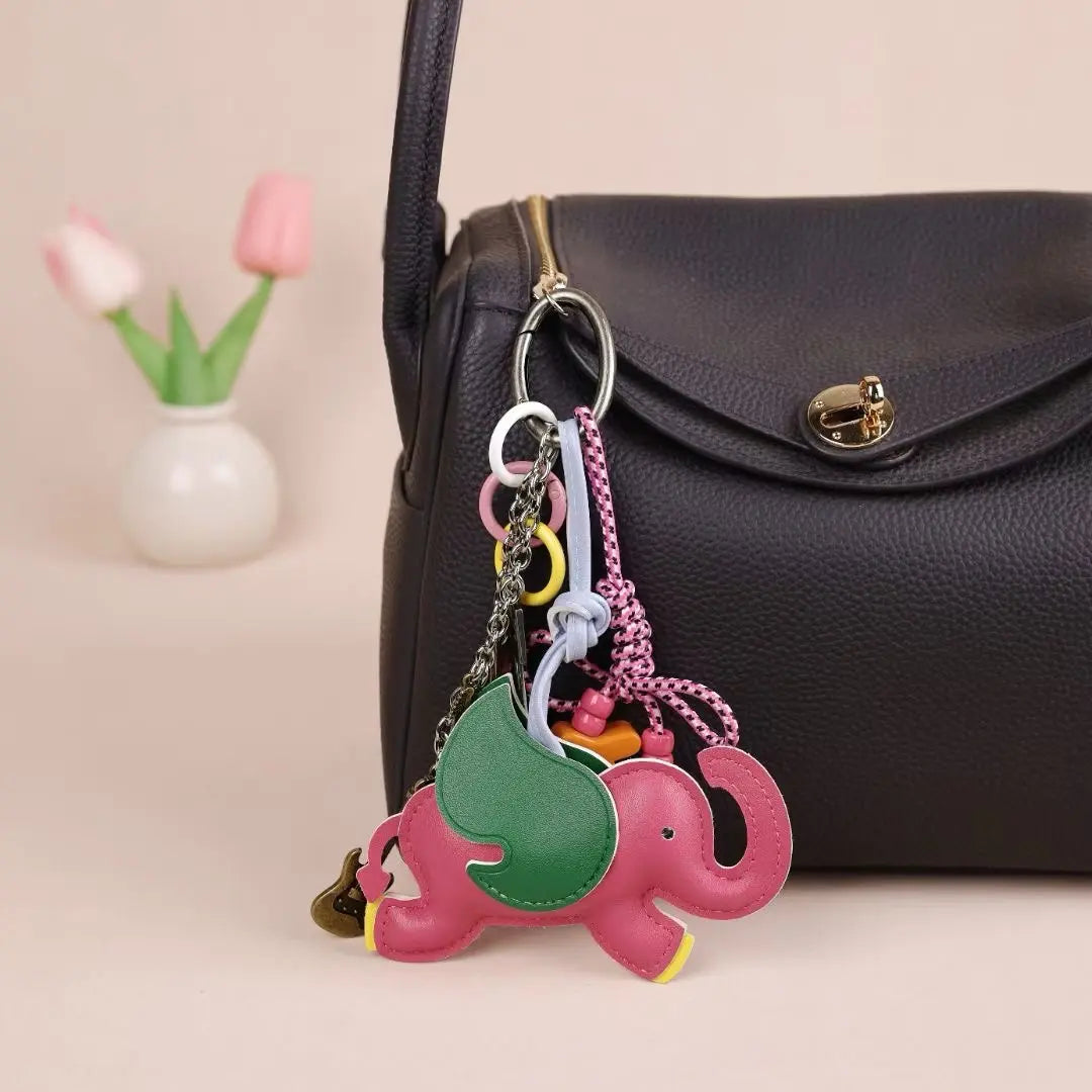 Colorful Elephant Charm – Fun Bag Pendant & Key Ring for Women | Angelkiss