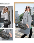 PU leather women's shoulder bag with tie-dye wash water-Angelkiss Bag