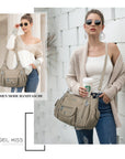 Women Shoulder Bag Handbag of Washed PU Leather-Angelkiss Bag