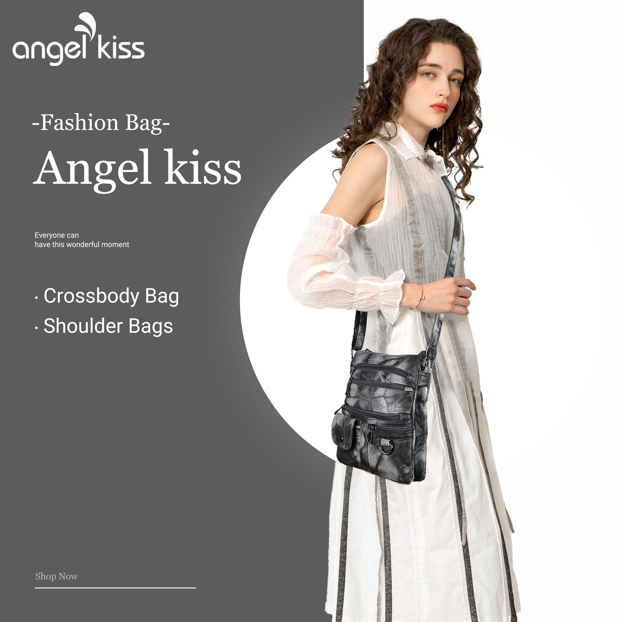 Women's tie-dye vintage pu leather crossbody bag-Angelkiss Bag