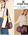 Hobo Leopard print Shoulder Handbag-Angelkiss Bag