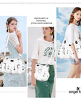 Women Shouder Handbag of Washed PU with Multi-pockets-Angelkiss Bag