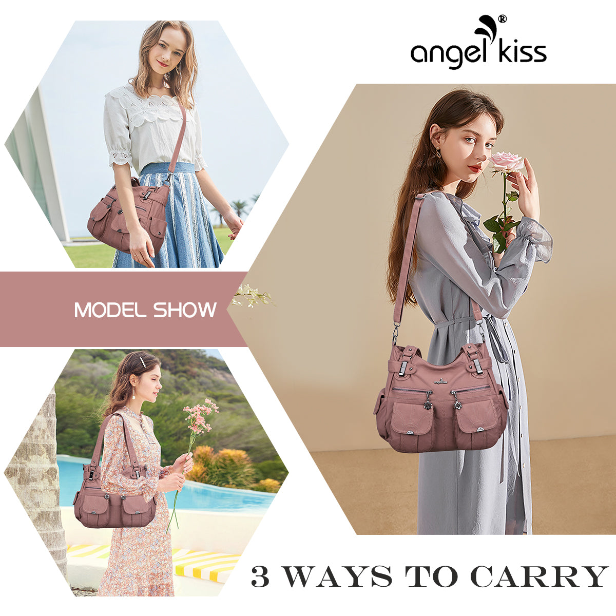Fashionable Large Capacity Hobo Bag | Angelkiss Bag-Angelkiss Bag