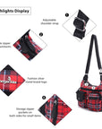 Women's plaid water wash pu leather crossbody bag-Angelkiss Bag