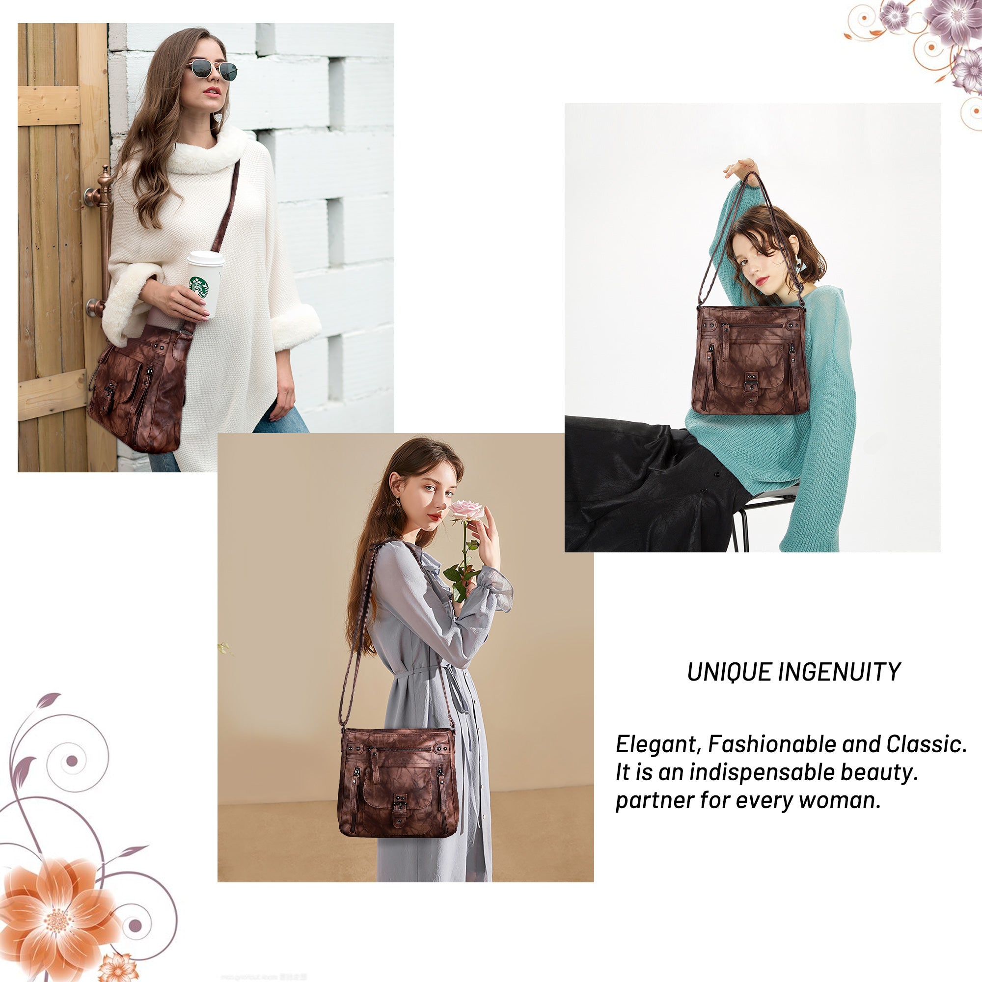 Solid color tie-dye crossbody bag-Angelkiss Bag