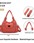 Women handbag with High Quality Washed PU Multi Purpose tote bag-Angelkiss Bag