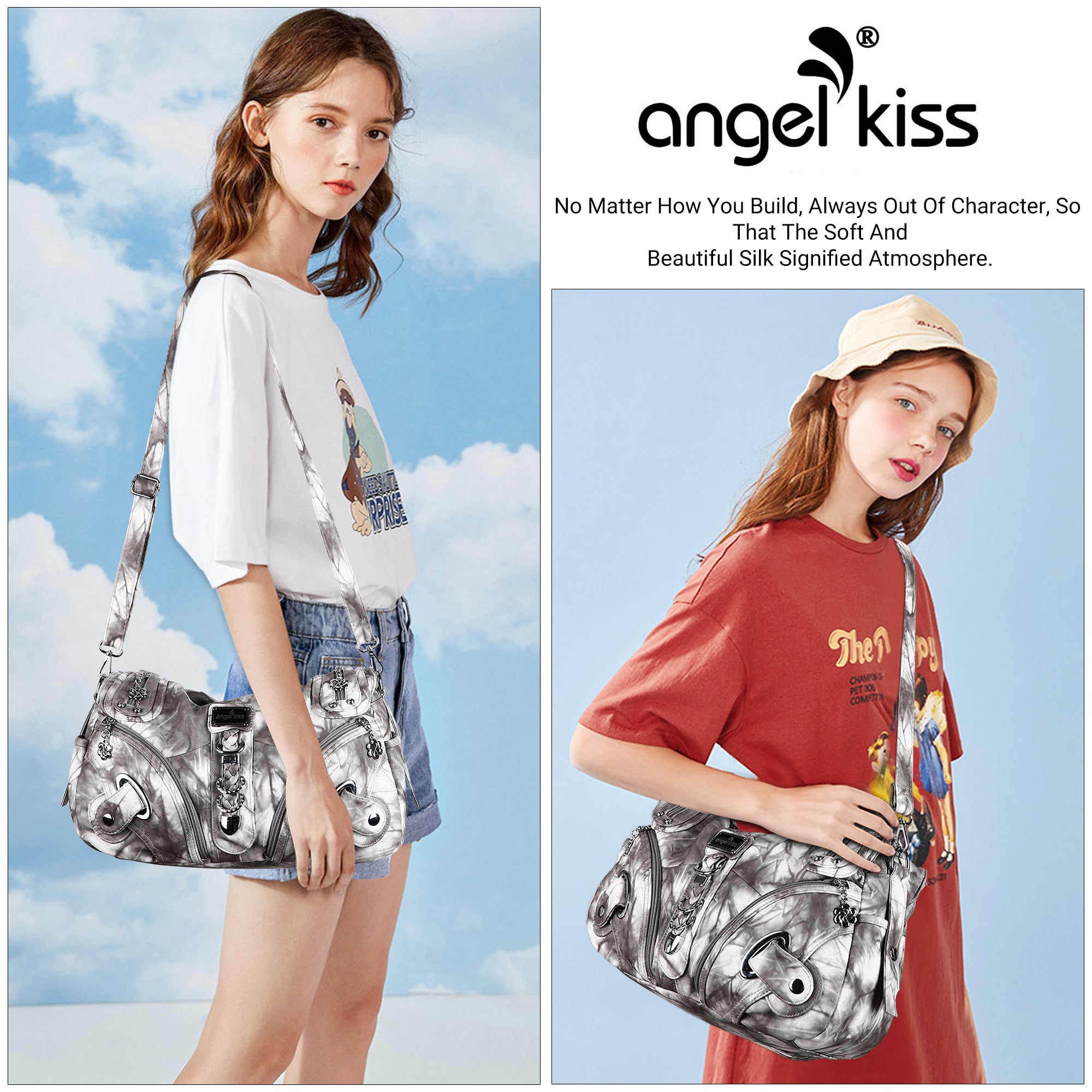 Hobo tie-dye vintage shoulder purse-Angelkiss Bag