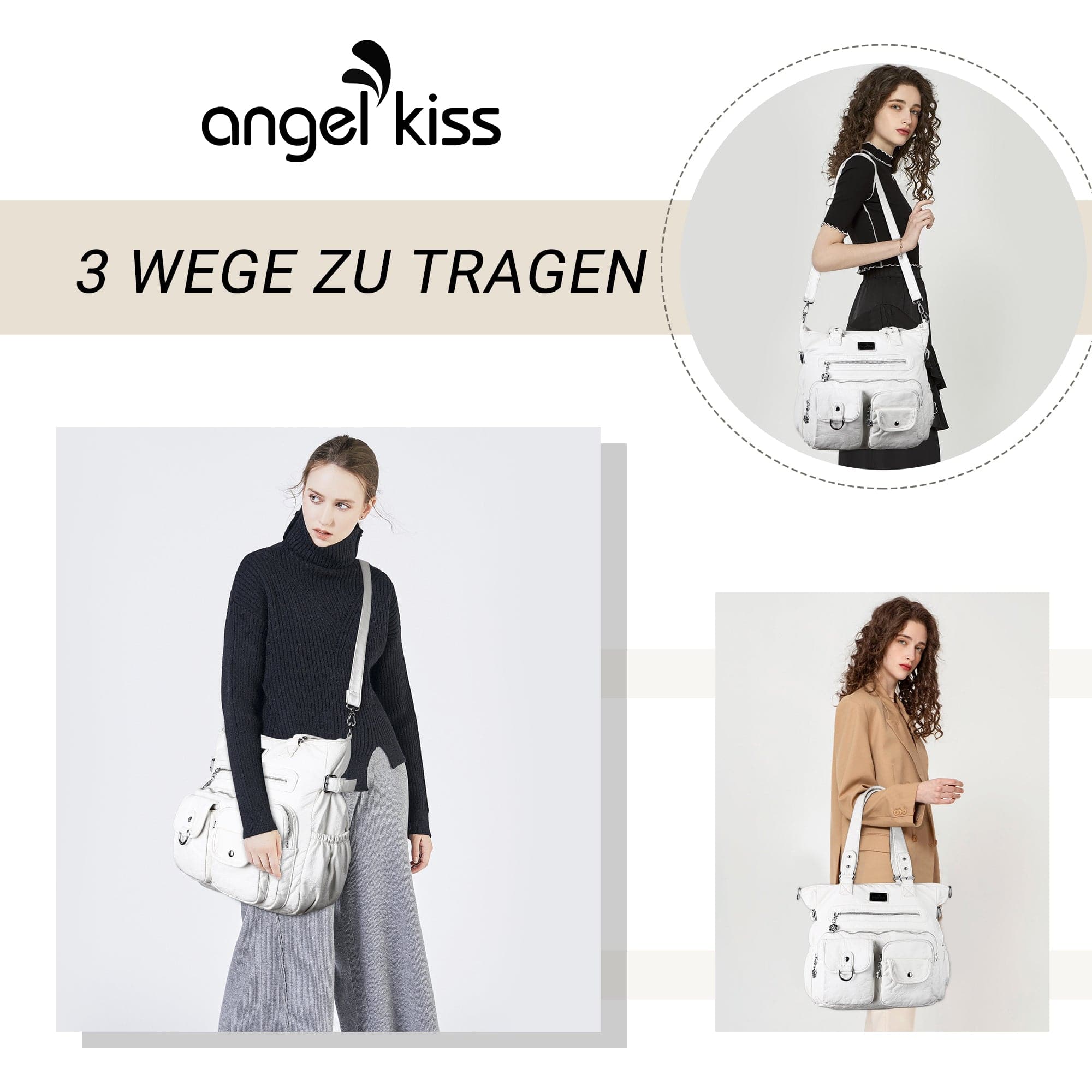Large Muti-Pocket Women Hobo Shoulder Bag-Angelkiss Bag