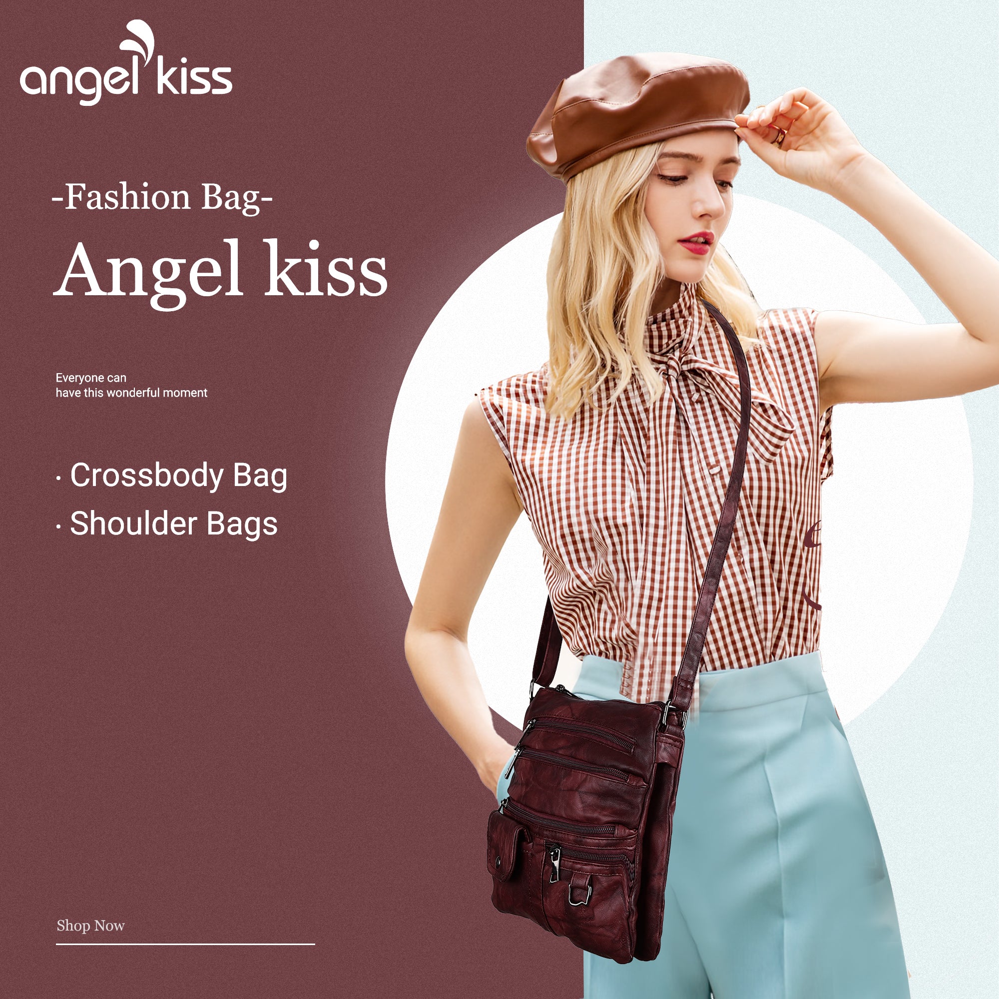 Women's tie-dye vintage pu leather crossbody bag-Angelkiss Bag