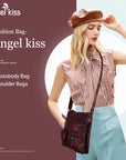 Women's tie-dye vintage pu leather crossbody bag-Angelkiss Bag