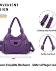 Women handbag with High Quality Washed PU Multi Purpose tote bag-Angelkiss Bag