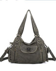 Women handbag with High Quality Washed PU Multi Purpose tote bag