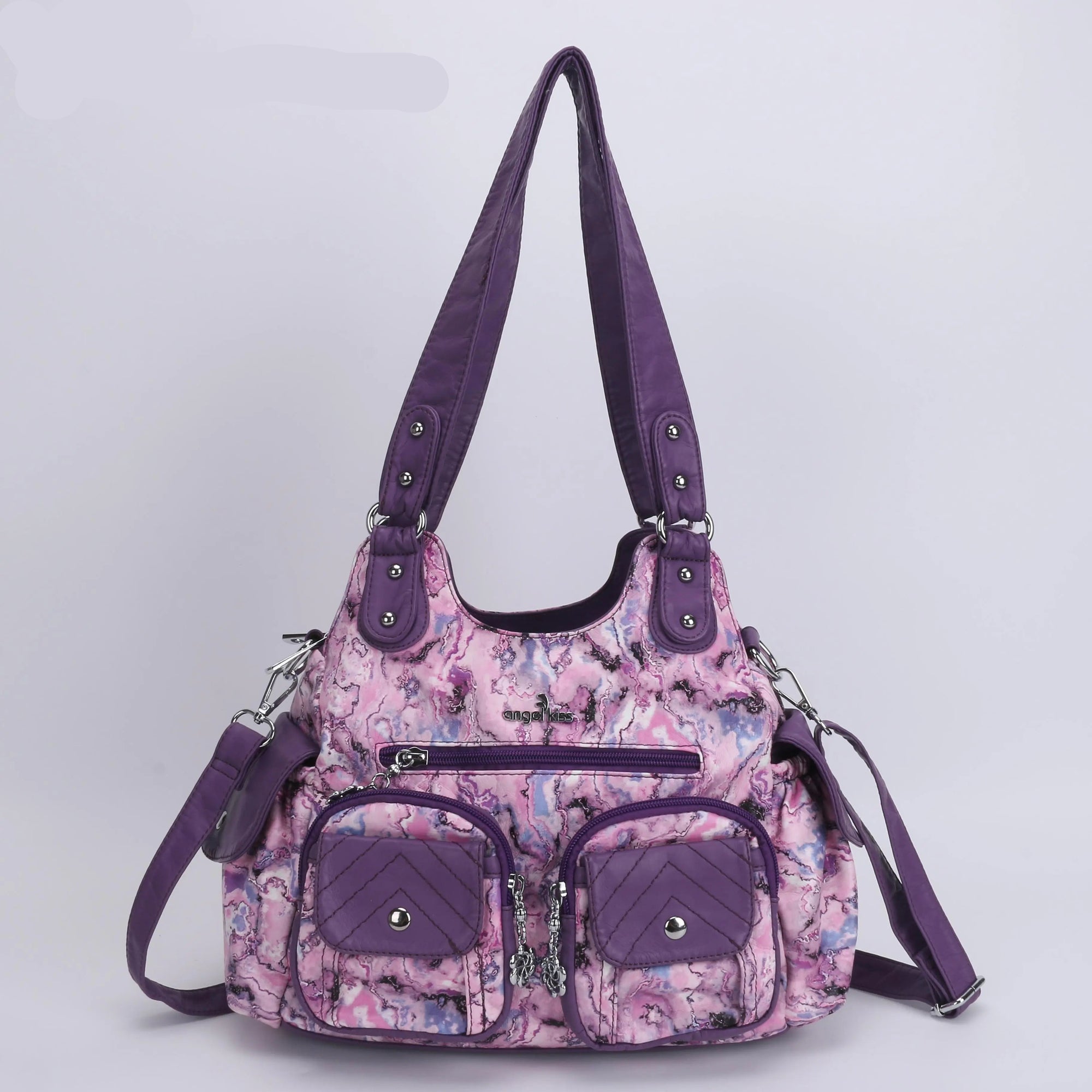 AngelKiss Tie-Dye Artistic Handbag with Crossbody Strap