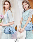 Washed Leather Multilayer separation individuality Handbag Unique Style For Women-Angelkiss Bag