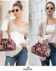 Washed Leather Leopard print waterproof Handbag Unique Style For Women shoulder bag-Angelkiss Bag
