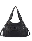 Women handbag with High Quality Washed PU and Multi-pack