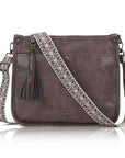 Vegan Leather Tassel Crossbody Bag with Dual Straps