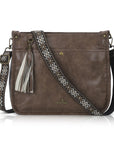 Vegan Leather Tassel Crossbody Bag with Dual Straps