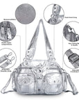 Washed Leather Multi Purpose Design Unique design Crossbody Bag-Angelkiss Bag