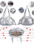 Washed Leather Multi Purpose Design Unique design Crossbody Bag-Angelkiss Bag
