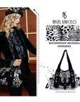 Tote solid color retro tie-dye spacious unique texture of the wandering bag-Angelkiss Bag