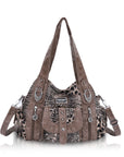 Tote solid color retro tie-dye spacious unique texture of the wandering bag-Angelkiss Bag