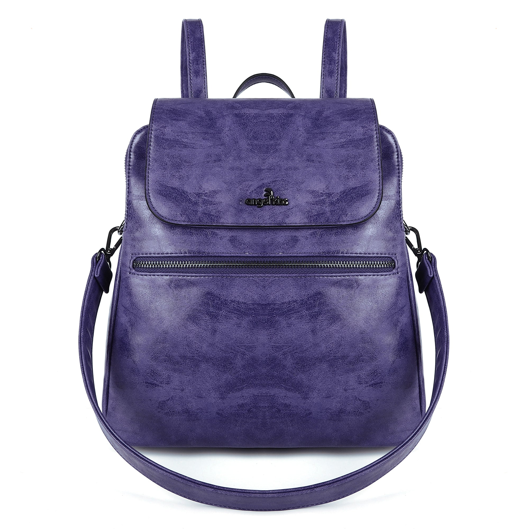 pu leather detachable shoulder strap backpack/crossbody bag-Angelkiss Bag
