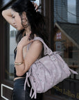 Minimalist Fashion Printed Vegan Leather Shoulder Tote