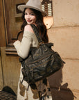Vintage Vegan Leather Large Capacity Business Commuter Multi-functional Tote Shoulder Bag
