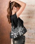 Retro Trend Patchwork Leopard Print Vegan Leather Shoulder Tote Bag