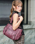 Vintage Studded Vegan Leather Everyday Bag | Custom Hardware
