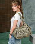 Vintage Slouchy Moto Shoulder Purse