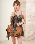 Everyday Hobo Shoulder Bag with Contrast Trim Details