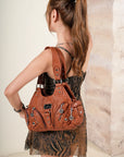 Retro tie-dye adjustable chic shopping tote