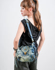 Vintage Boho Shoulder Bag – Washed Denim Purse for Free-Spirited Women